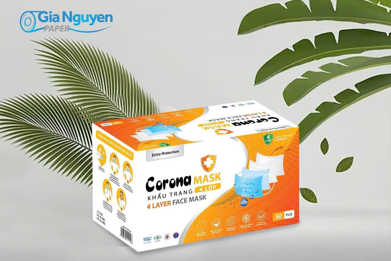 Box of 50 Corona Mask 4-layer medical masks.